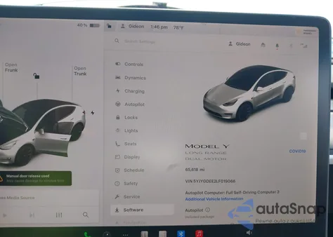 2020 Tesla Model Y Long Range Dual Motor All-Wheel Drive из США, поврежденный, VIN 5YJYGDEE2LF019066